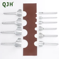 QJH 3 Pcs Half-Round Cutter Punch Strap Belt Wallet Bag End Cutting Tool, DIY Curve End Cutting Punch Leather Craft Tool 8-50 mm