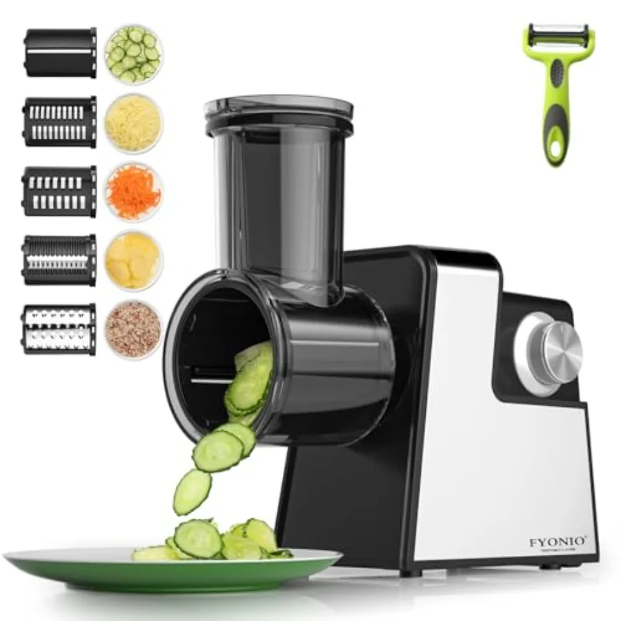 

Электрическая терка для сыра 5 в 1, салатница с лезвиями из нержавеющей стали, 250 Вт, электрическая овощерезка и измельчитель, электрический прибор для приготовления салатов