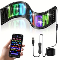 LED Flexible Screen Scrolling Advertising LED Signage USB 5V Bluetooth App Control Programmable Text Pattern Clock LED Car sign
