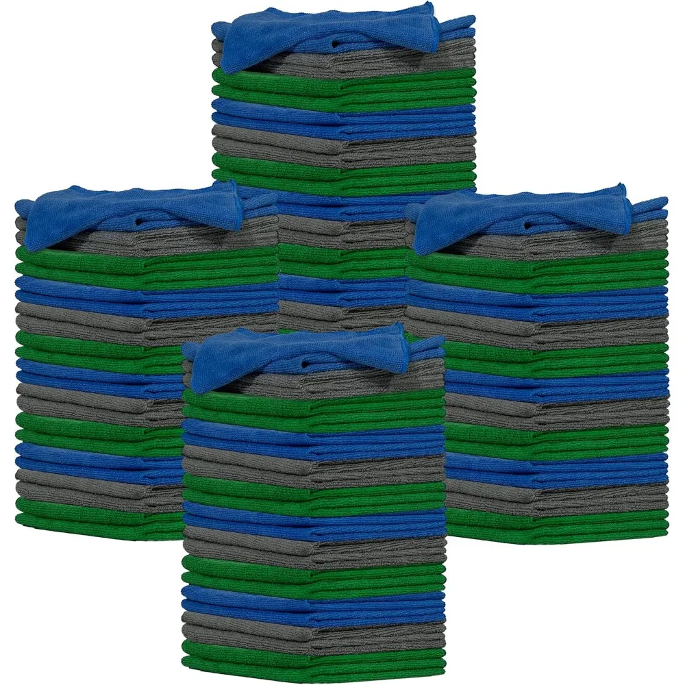 

Extra Large Microfiber Cleaning Cloths 16x16 96 Pack Highly Absorbent Lint Streak Free Non Abrasive Washable Reusable