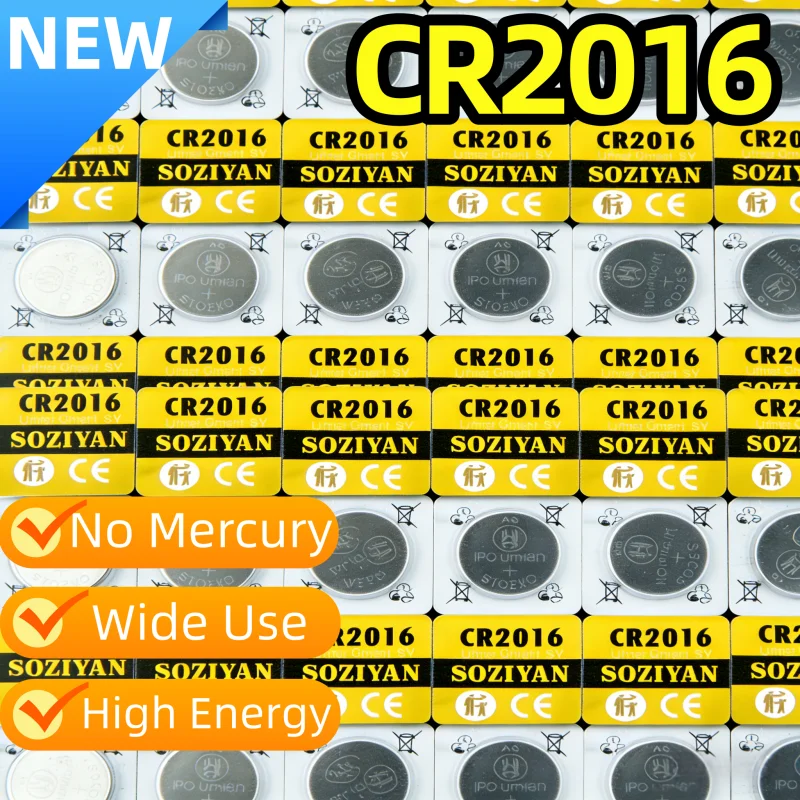 CR2016 3V Lithium Button Battery Coin Cell CR 2016 DL2016 BR2016 DL2016 LM2016 Coin Cell Watch Batteries for Toys Clock Remote