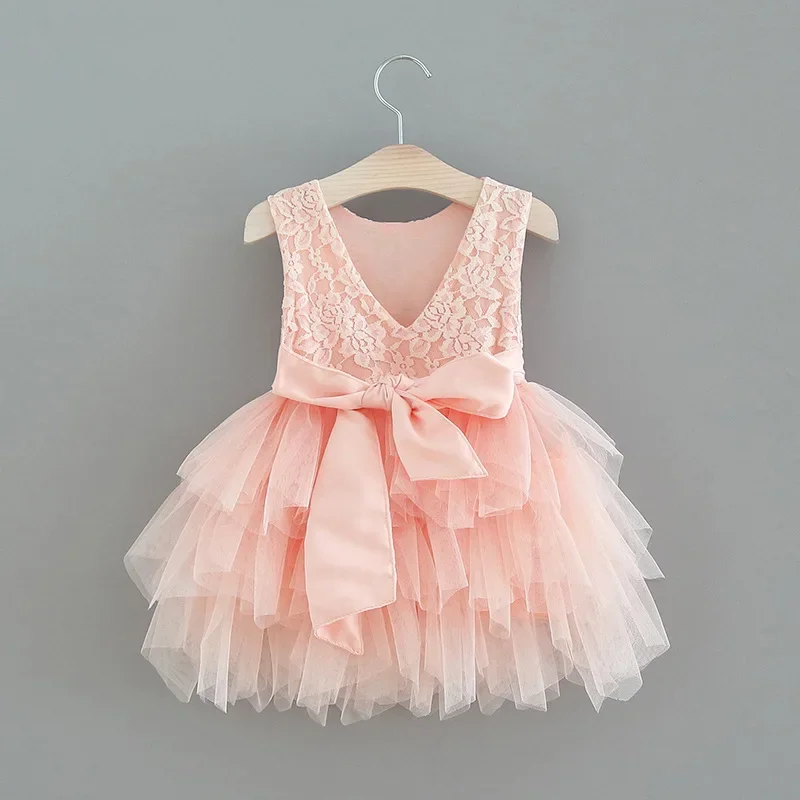 Sweet Gir Children's Dress 2023 Summer Girls Tutu Lace Fluffy Princess Dress Girls Party Dress O-Neck A-LINE Events