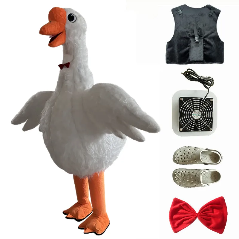 

White Swan Inflatable Mascot Costume Stage Event Performance Birthday Party Role Playing Big White Swan Inflatable Set