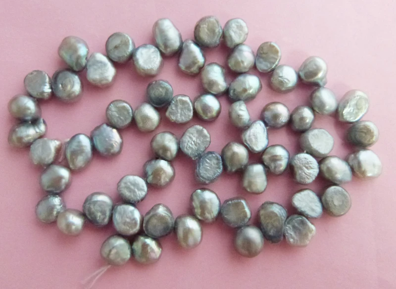 2PCS  AAA 8-9MM gray Baroque dance, Pearl Loose Beads 15