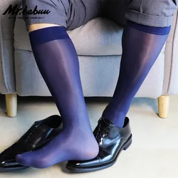 Europe and The United States New High Elastic High Density Non-slip Horse Oil Bright Silk Long Business Men's Formal Stockings