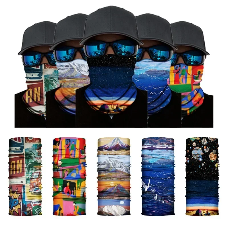 Outdoor seamless mask magic headscarf cross-border sports cycling windproof elastic sunscreen