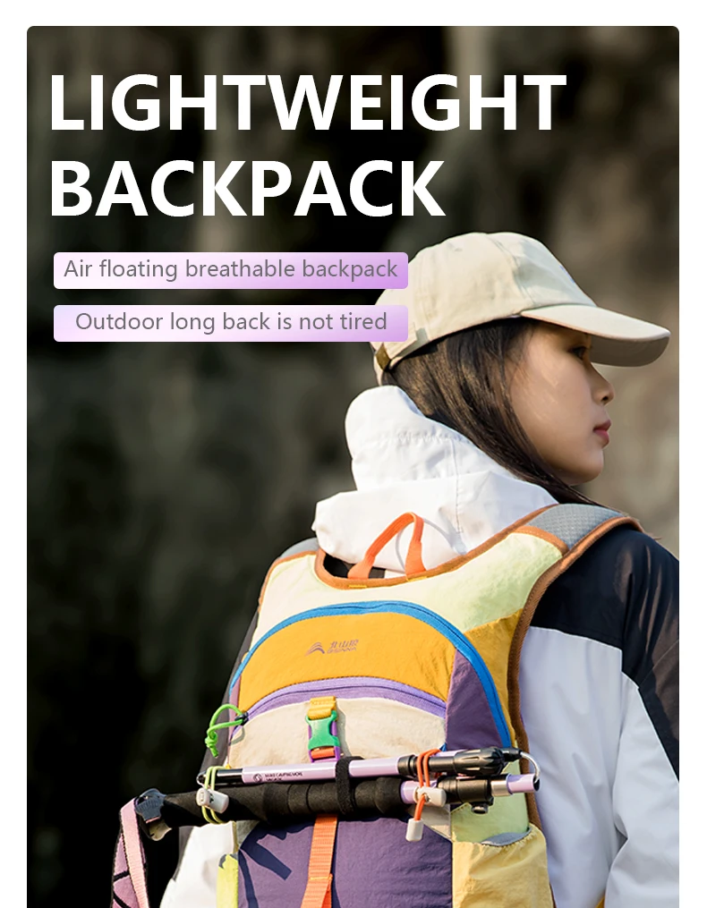 BISINNA 18L Camping-Rucksack, ultraleicht, tragbar, Reisetasche für Damen und Herren, Outdoor, Wandern, Radfahren, Klettern, Angeln – Detail 1