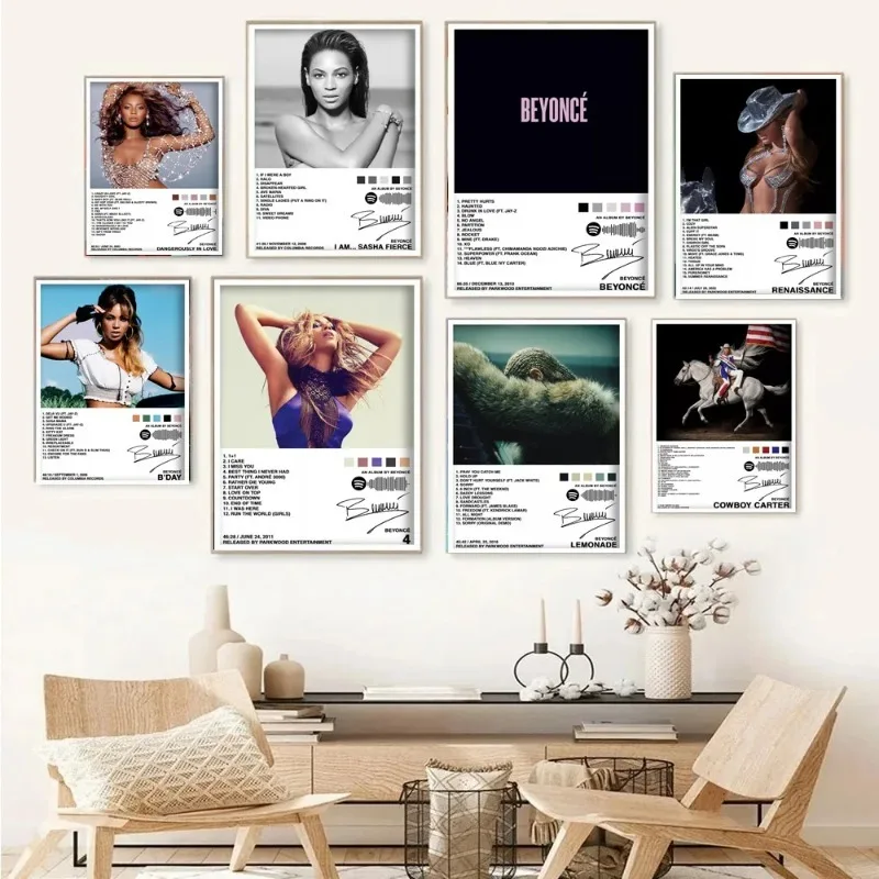 Poster Prints Beyoncé All Music Album Renaissance Cowboy Carter Bar Canvas Painting Wall Art Picture Living Room Home Decor