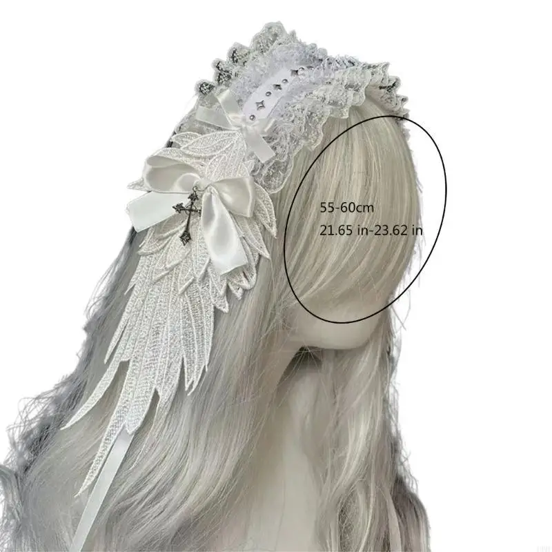 

49MF Roleplay Angel Wing Anime Headband Cosplay Costume Hairband for Theme Occasion