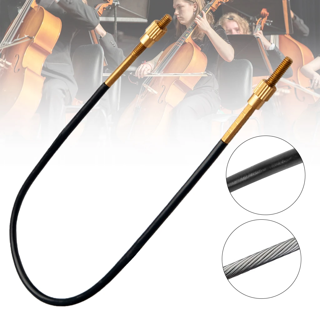 1PC Double Bass Tailgut Tail Gut Made of Steel Violin Tailpiece Non-slip Wire Tailcord with Brass Screws Replacement Accessories