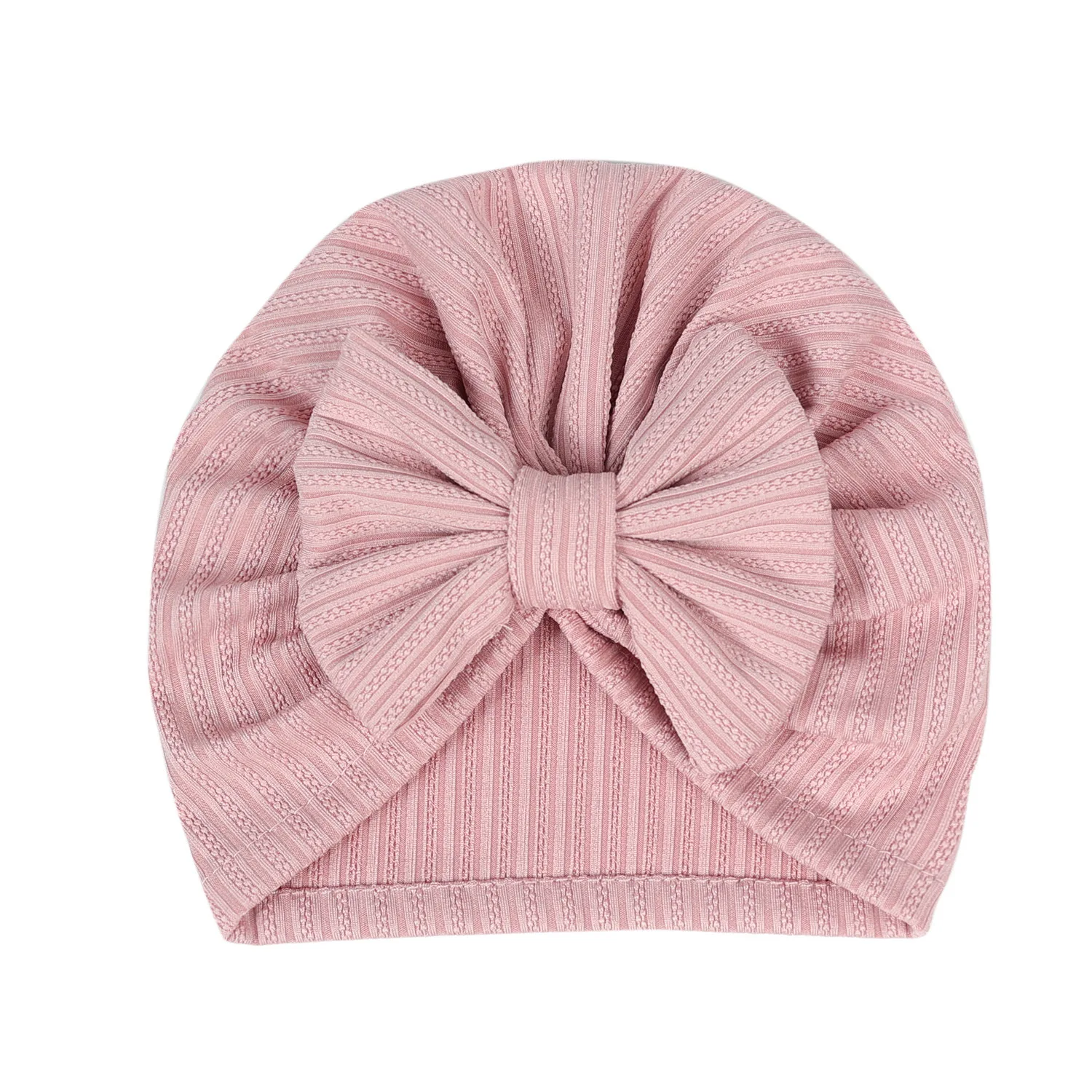 Baby Turban Hats Baby Girls Boys Hat Solid Color Bow Knotted Hats Newborn Fetal Cap Headband Kids Headwear Hair Band Accessories