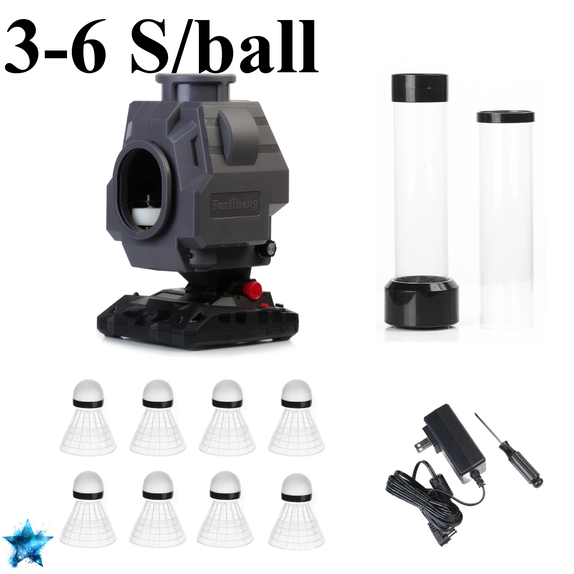 

Badminton Serve Machine Household Indoor and Outdoor Practice Baseball Batting Launcher Strike Trainer