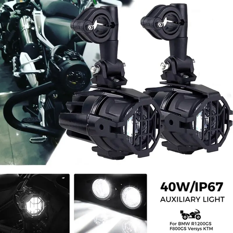 Uaktualnij jaśniejsza lampa dla BMW R1200GS F800GS F700GS F650 K1600 motocyklowe światła przeciwmgielne światła pomocnicze 40W 6000K