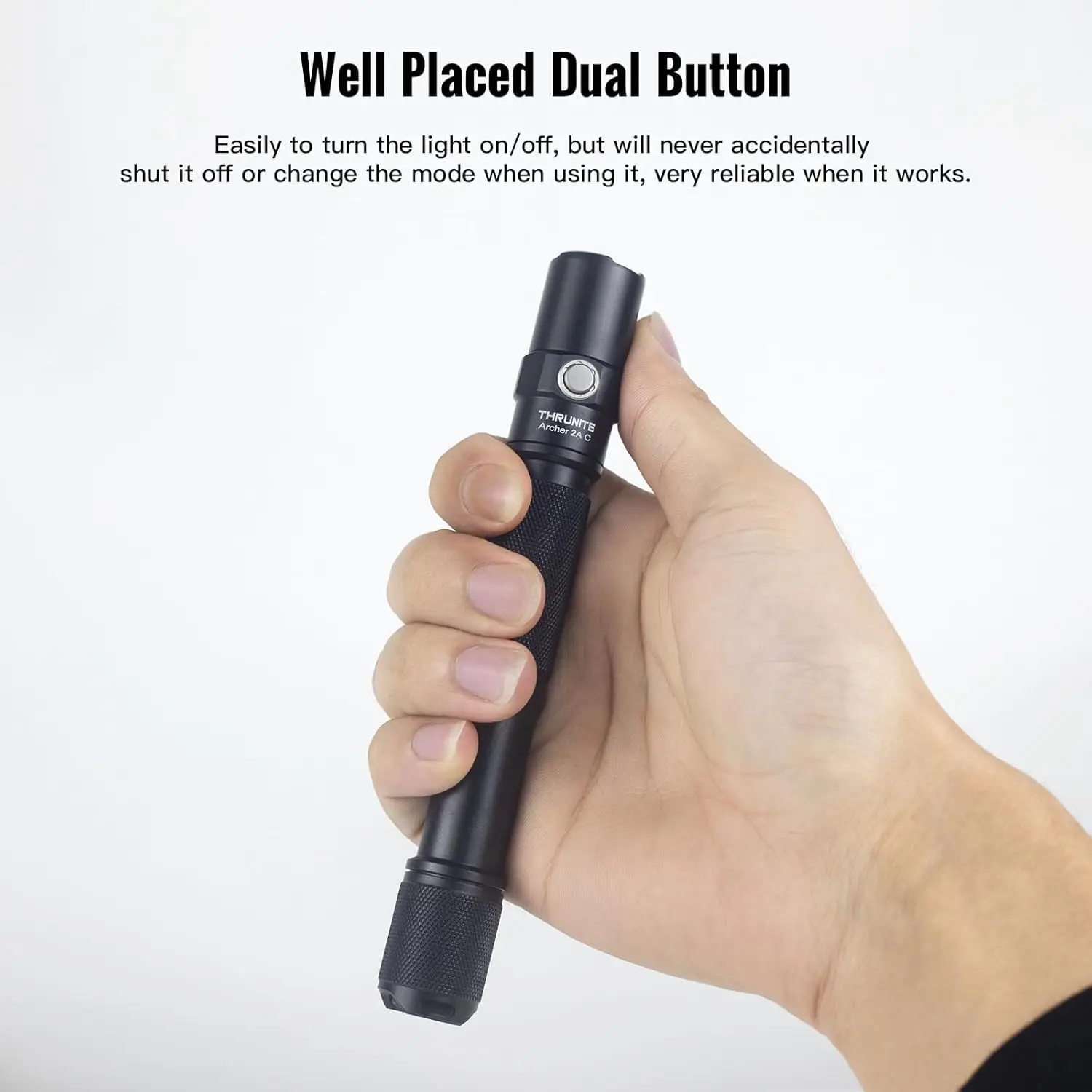 1000 Lumens Rechargeable LED Flashlight, IPX8 Waterproof Dual Switch Outdoor Light for Hiking Camping EDC