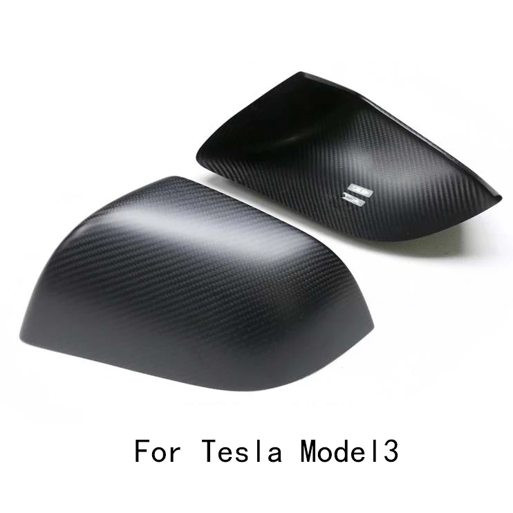 For Tesla Model 3 Y S X 2012-2022 Upgrade Real Dry Carbon Fiber Car Exterior Door Side Rearview Mirror Covers Cap Case Shell