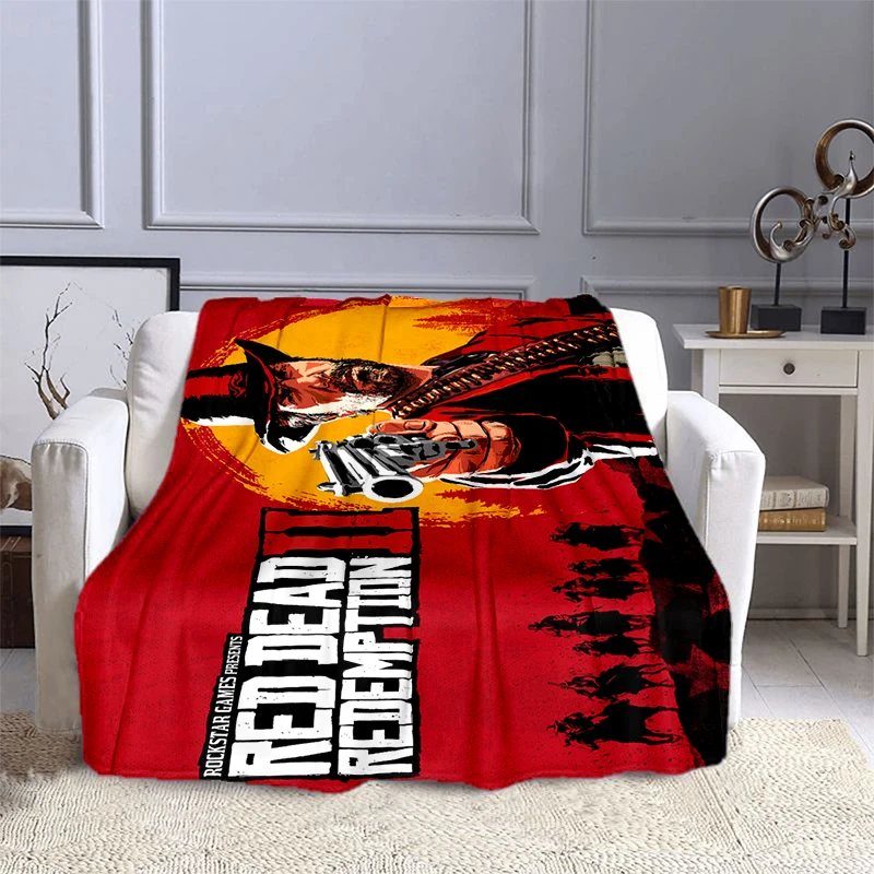 Red Dead Redemption Game Blanket Children's Blanket High Quality Flannel Blanket Soft and Comfortable Home Travel Blanket