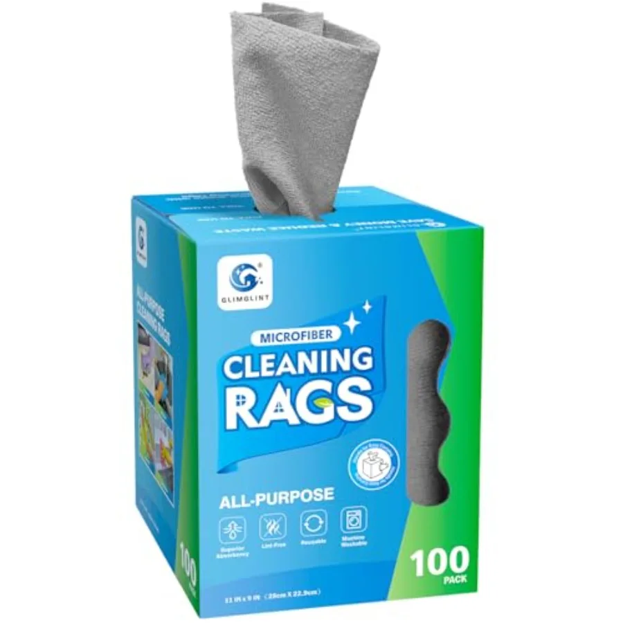 

Салфетки для уборки, 100 шт., из микрофибры, безворсовые, ультра-впитывающие, многоразовые, для дома, кухни, автомобиля, гаража