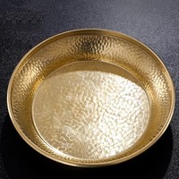 Buddhism Copper Manza Plate，Auspicious Tibetan Brass Tantra Dish Worship For Buddha Tray Desktop Home Gift Decorative，1Pcs，15 cm