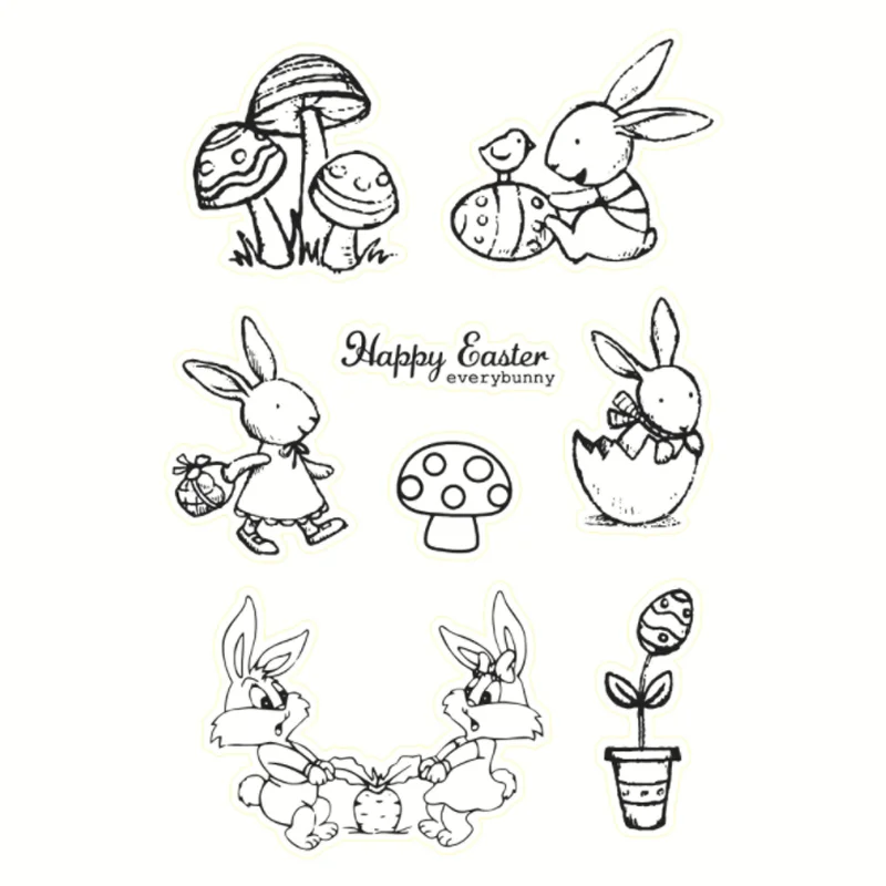 Little White Rabbit Pulls Radish Transparent Silicone Finished Stamp DIY Scrapbook Rubber Coloring Embossed Diary Decor 11*16cm