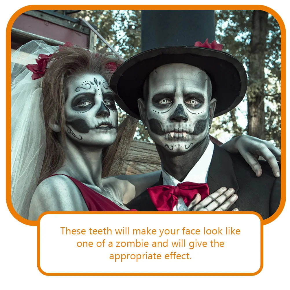 

1 комплект, искусственный вампир на Хэллоуин, креативный зомби для косплея, страшный костюм, клыки из смолы, забавные зубы, маскарад, карнавал, вечеринка
