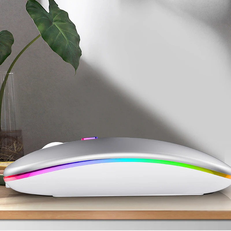 Rechargeable Optical Wireless Mouse Slient Button Ultra Thin Mini Optical Ultrathin USB 2.4G Mice for Computer Laptop Computer