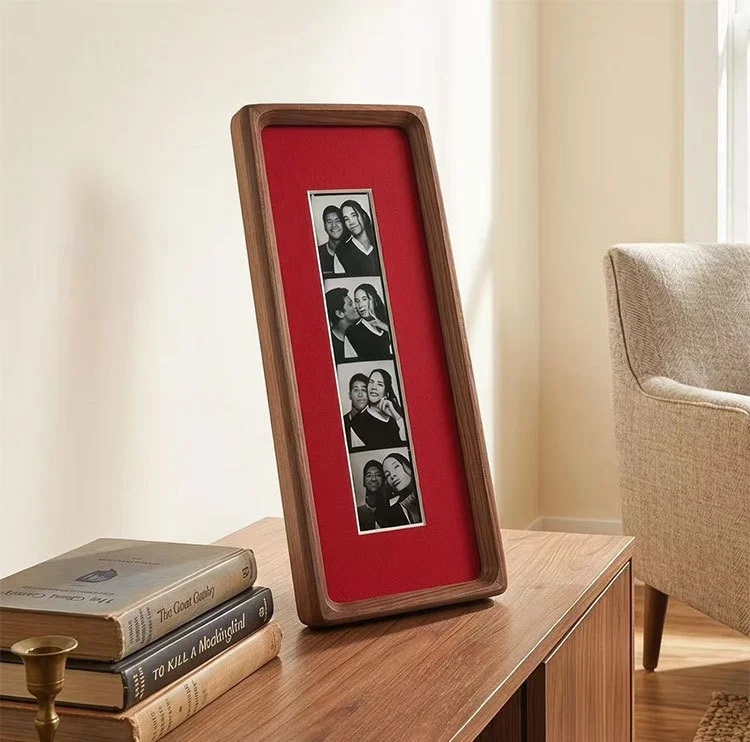 Paar-Fotostreifenrahmen, personalisierter Fotobox-Bilderrahmen, gestreifter Stoffrahmen, Jubiläumsgeschenk für Paare, Hochzeitsandenken – Detail 3