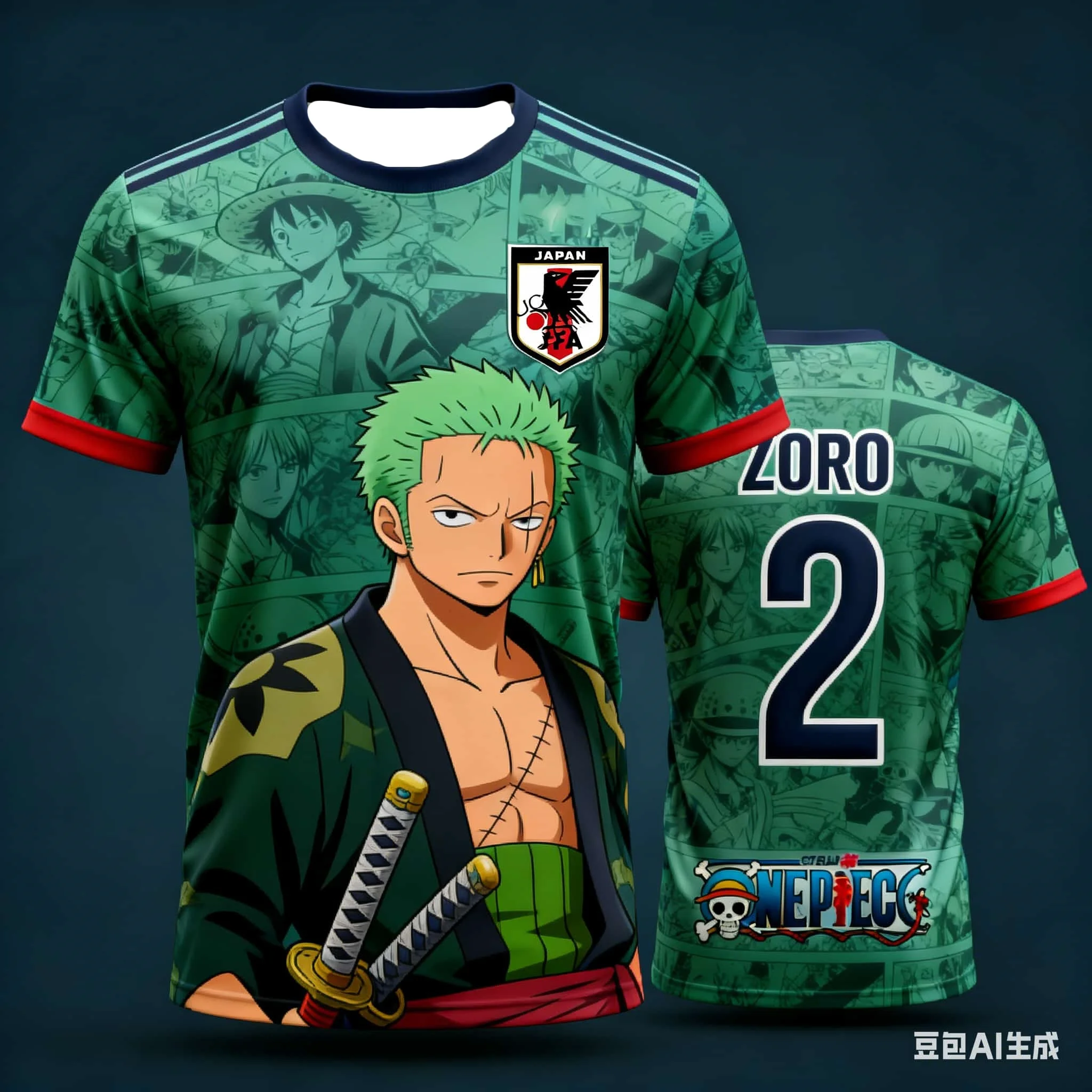2026 New Style Product 3D Printed Summer Multi-functional Quick-drying Breathable Men's T-shirt From "One Piece" Anime By Bandai view 2