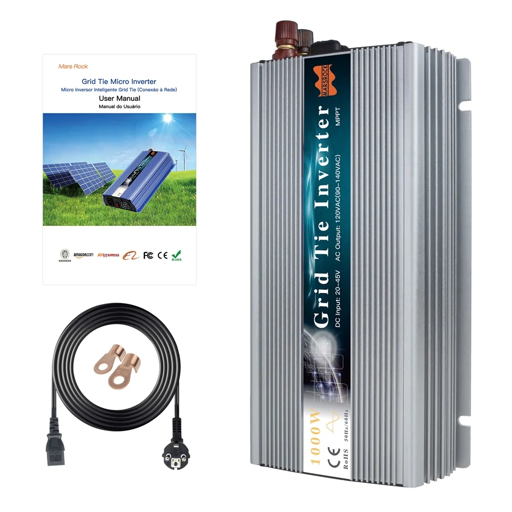 1000W Pure Sine Wave Grid Tie Solar Inverter 18VDC 36VDC With LED Indicator MPPT Microinverter 120VAC 230VAC Grid Converter