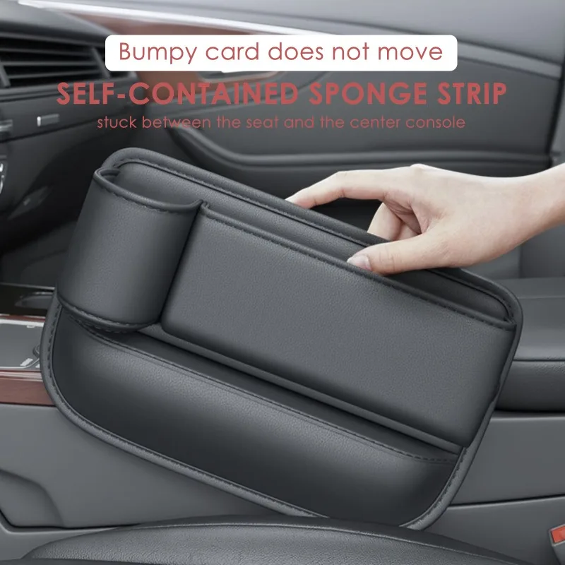 

Multifunction Seat Gap Storage Bag For Car Seat Gap Filler With Phone Cup Holder PU Leather Car Interior Crevice Organizers Box
