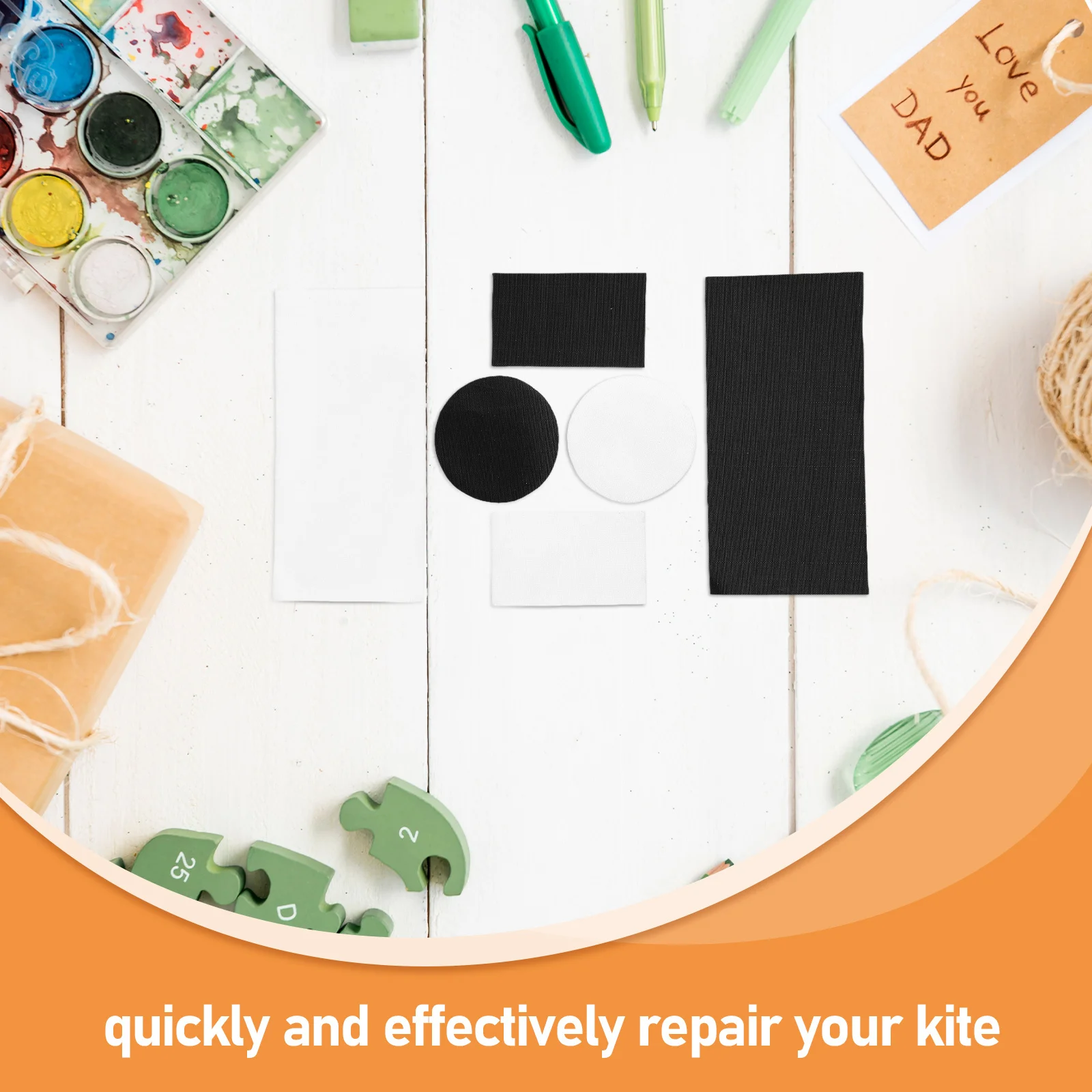 2Set Fabric Repair Patch for Kites Heavy-Duty Waterproof Sticker for Outdoor Flying Maintenance and Kite Assembly Replacement