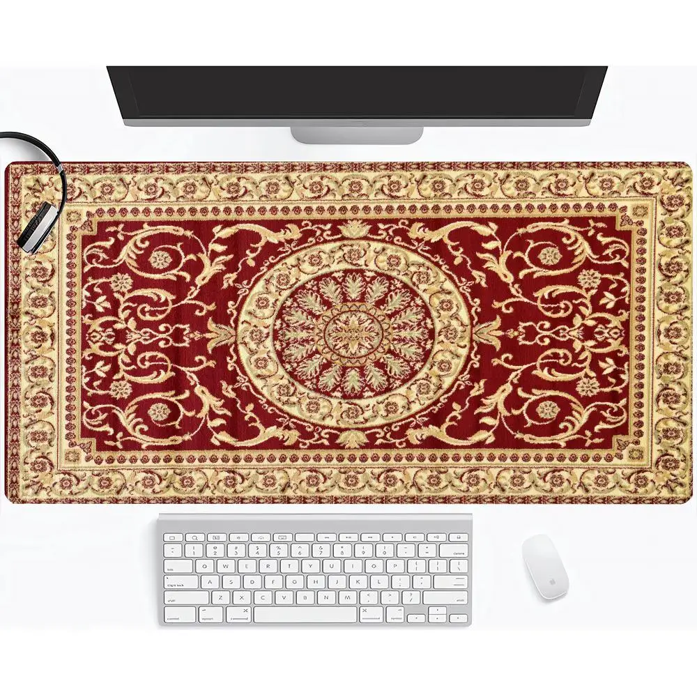 Persian Carpet Mouse Pad Professional Desk Mouse Pad Gaming Desk Mat Cloth Surface Rubber Base Computer PC Laptop Keyboard XAXC