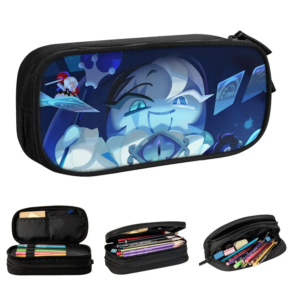 Shadow Milk Cookie Run Kingdom مقلمة جديدة كارتونية أنيمي صندوق القلم أكياس للطلاب تخزين كبير مدرسة هدية قلم رصاص الحقيبة