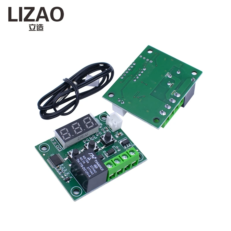 LIZAO DC12V W1209 Temperature Control Module Blue Red LED Display NTC Probe Thermostat for Heating Cooling System
