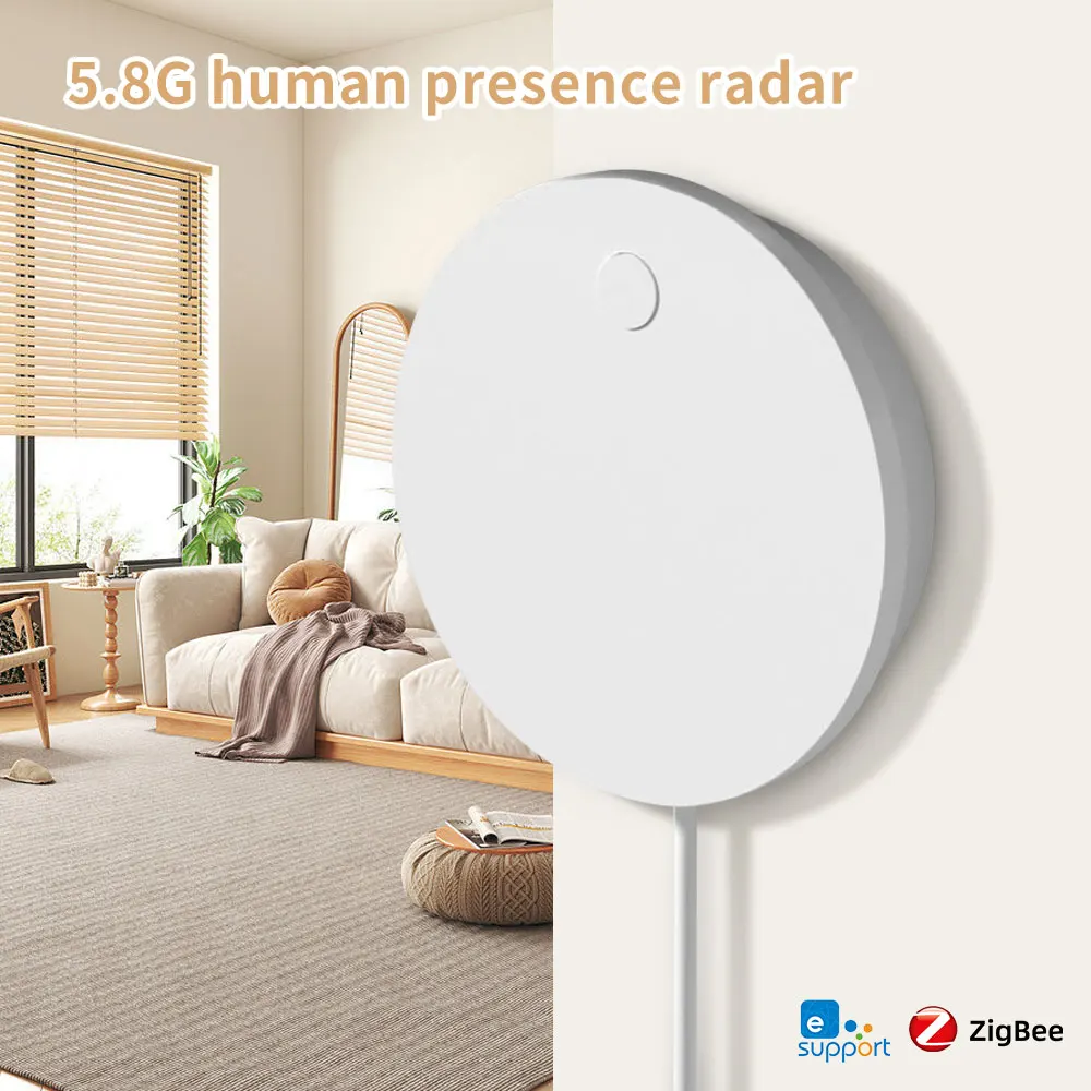 

eWeLink Zigbee Human Presence Monitor 5.8G Millimeter Wave Radar Detection Alarm Light Control Smart Linkage Security Protection