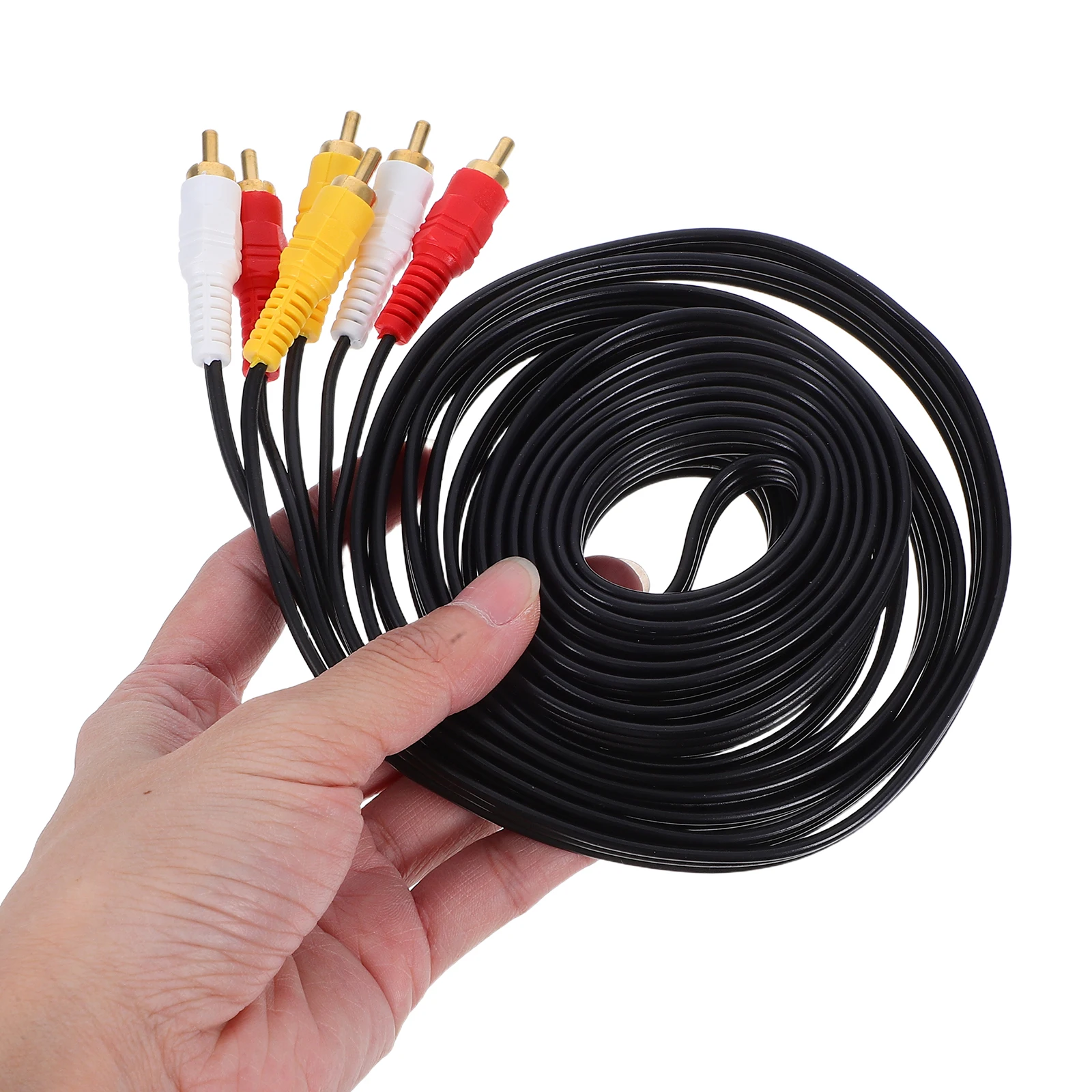 

6 Head Cable Rca Connectors Multiple Devices Clear Transmission High Quality Video Cable For Dvd Vcr Amplifiers Aux