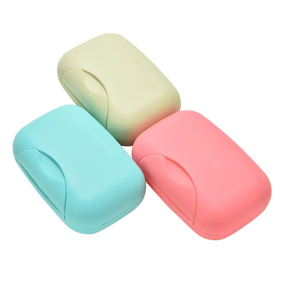 4-color Mini Bathroom Tray Box Family Shower Travel Hiking Bracket Container Travel Portable Soap Face Soap Box with Lid Seal