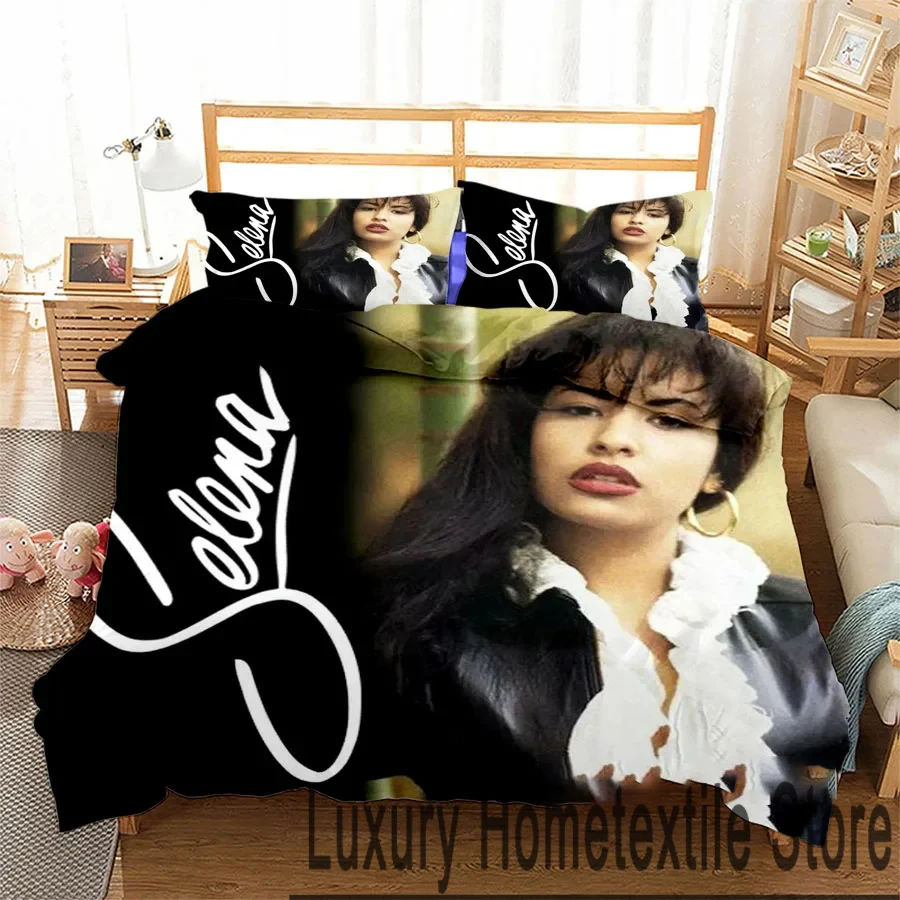 3D Print Selena Singer Bedding Set,Duvet Cover Comforter Bed Set Quilt Cover Pillowcase,King Queen Twin Size Boys Girls Adults