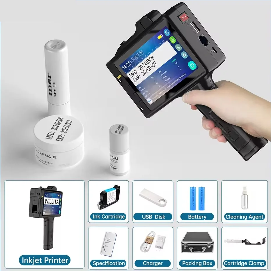 Willita Handheld Inkjet Printer Gun Fast Dry Ink Date Coder for Batch Bar Expiry Date Coding Thermal Hand Held Inkjet Printer view 5