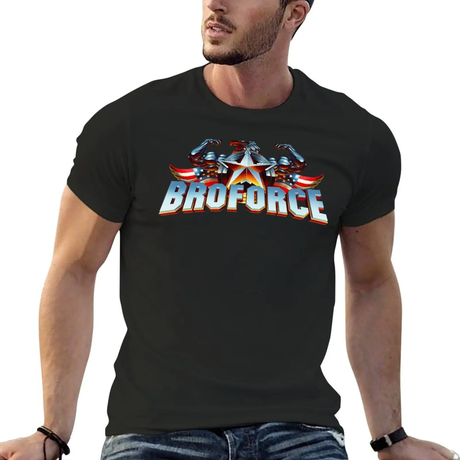 Футболка BROFORCE, женские топы, милые топы, новая коллекция, аниме одежда, рубашки, Мужская футболка с графическим рисунком