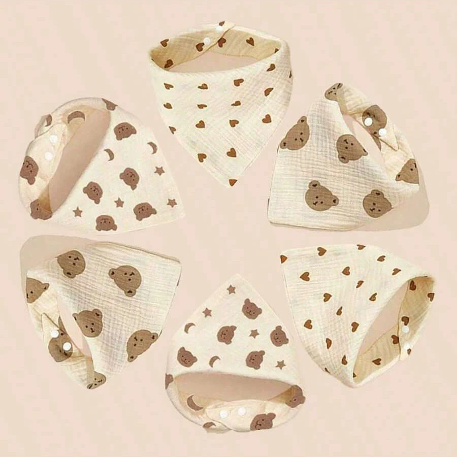 

6Pcs Baby Saliva Towels, Soft and Comfortable Newborn Saliva Towels, Triangular Towels, Multi-Functional and Multi-Purpose, Can Be Washed Repeatedly, Soft and Skin-Friendly, a Gift for Babies