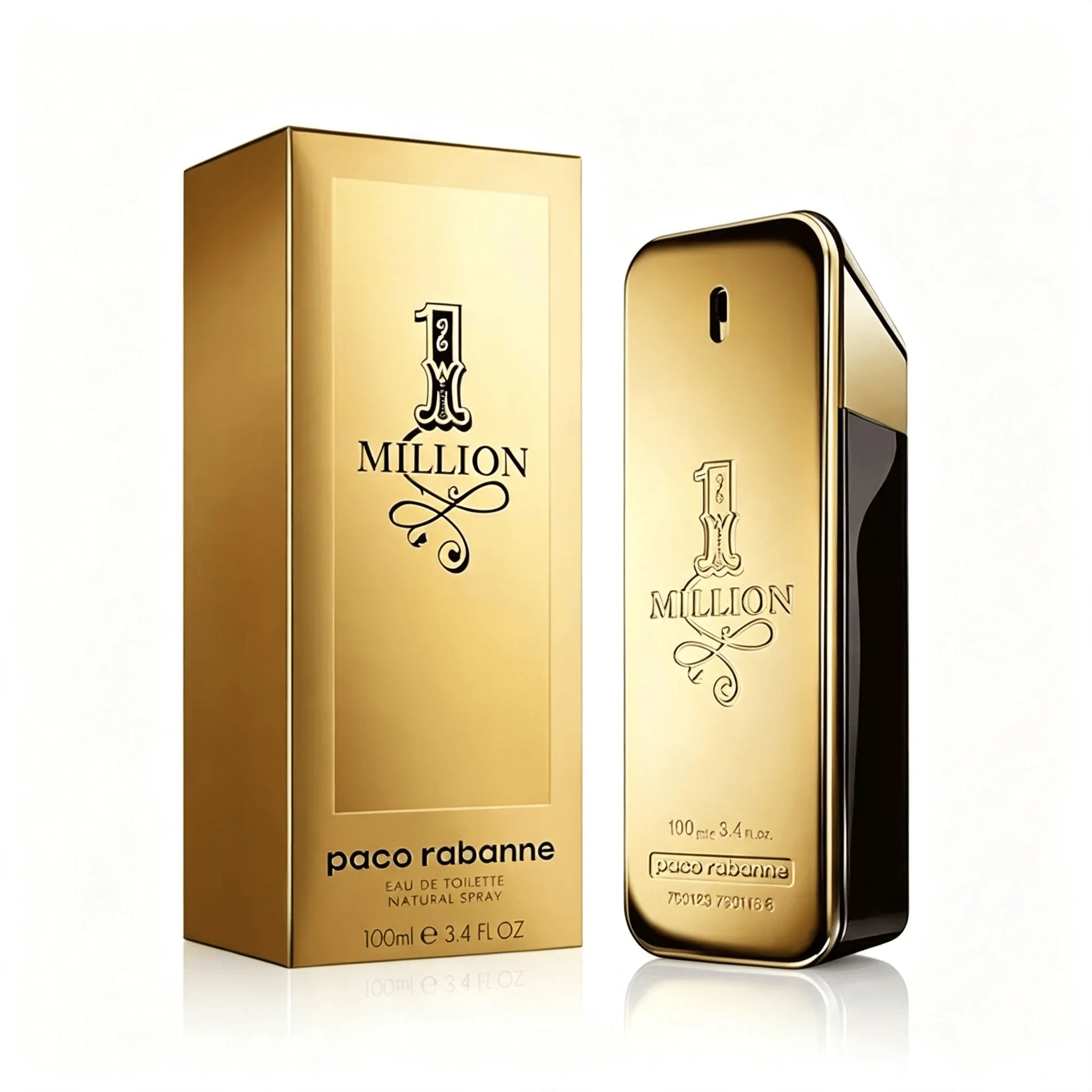 Paco Rabanne 1 Million Eau De Toilette Spray 100ml 3.4 Fl Oz Colônia Amadeirada Picante de Longa Duração – Fragrância Luxuosa em Frasco Dourado, O Presente Perfeito Para Ele