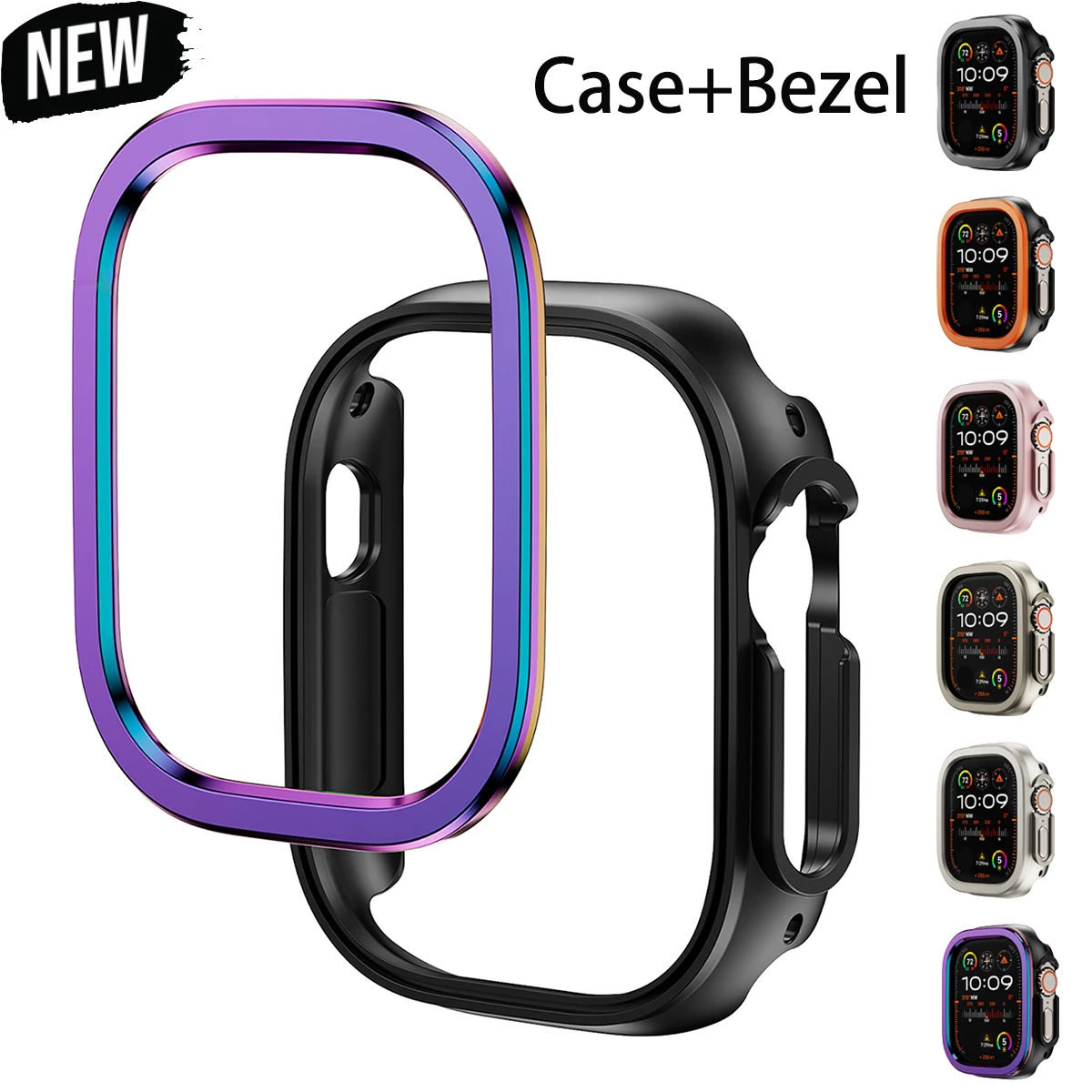 Metal Bumper Aluminum Frame Case - Case + Bezel for Apple Watch