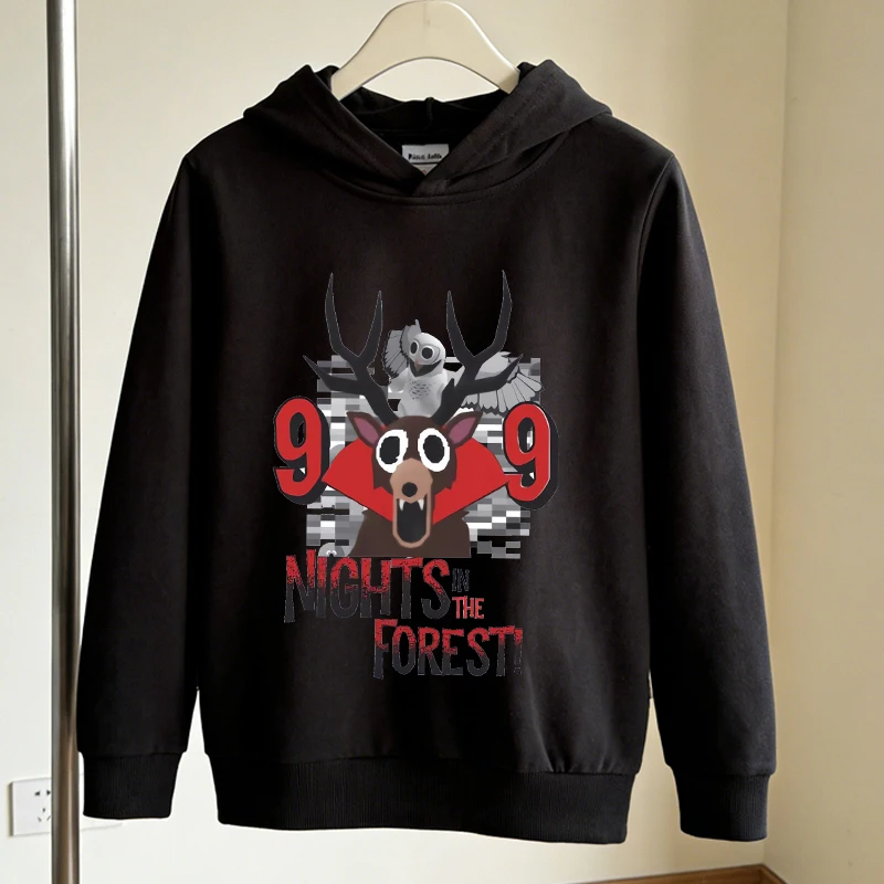 

99 Nights in The Foreste Children Hoodies Boys Girls Winter Warm Clothes Cartoon Anime Sportswear Top Long Sleeve Birthday Gift
