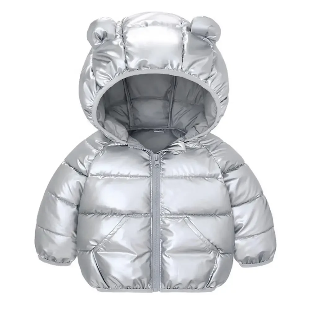 

Kids Winter Hooded Down Cotton Coat - Cute Outdoor Warm Outerwear for Boys & Girls
