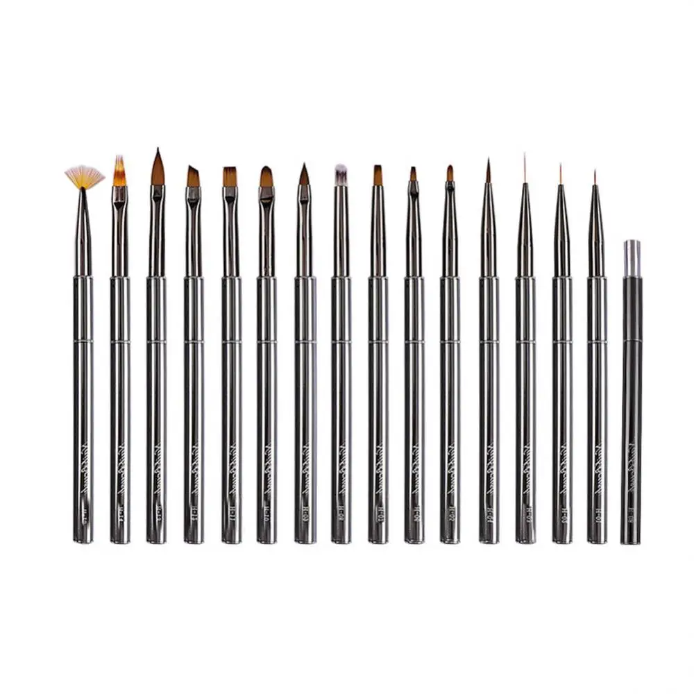 Kolinsky Nail Brush Brushes, Gel Polonês Extensão Unhas, Carving Gel Liner Tools, 5Pcs