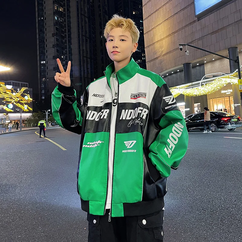 

New 2025 Men's Leather Jaet Casual Versatile Color Blo Motorcycle Riding Suit Outerwear Faionable Autumn Collection