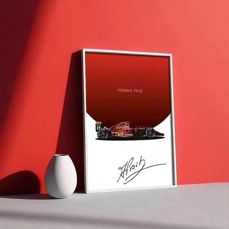 سائق السيارة نموذج سيارة التوقيع الكرتون الديكور الرسم على لوحات القماش الجدارية HD طباعة الجمالية المشارك لغرفة المعيشة ديكور المنزل #5