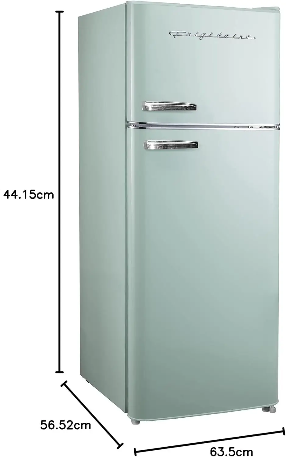 EFR753-MINT Refrigerador tamaño apartamento de 2 puertas con congelador, 7,5 pies cúbicos, retro, menta