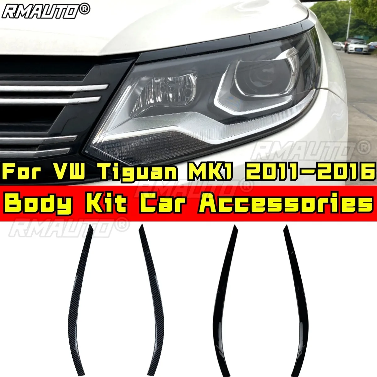 

Для VW Tiguan MK1 2011-2016 комплект кузова авто головные фары лампы веки брови украшения фары автомобиля Стайлинг отделка автомобильные аксессуары