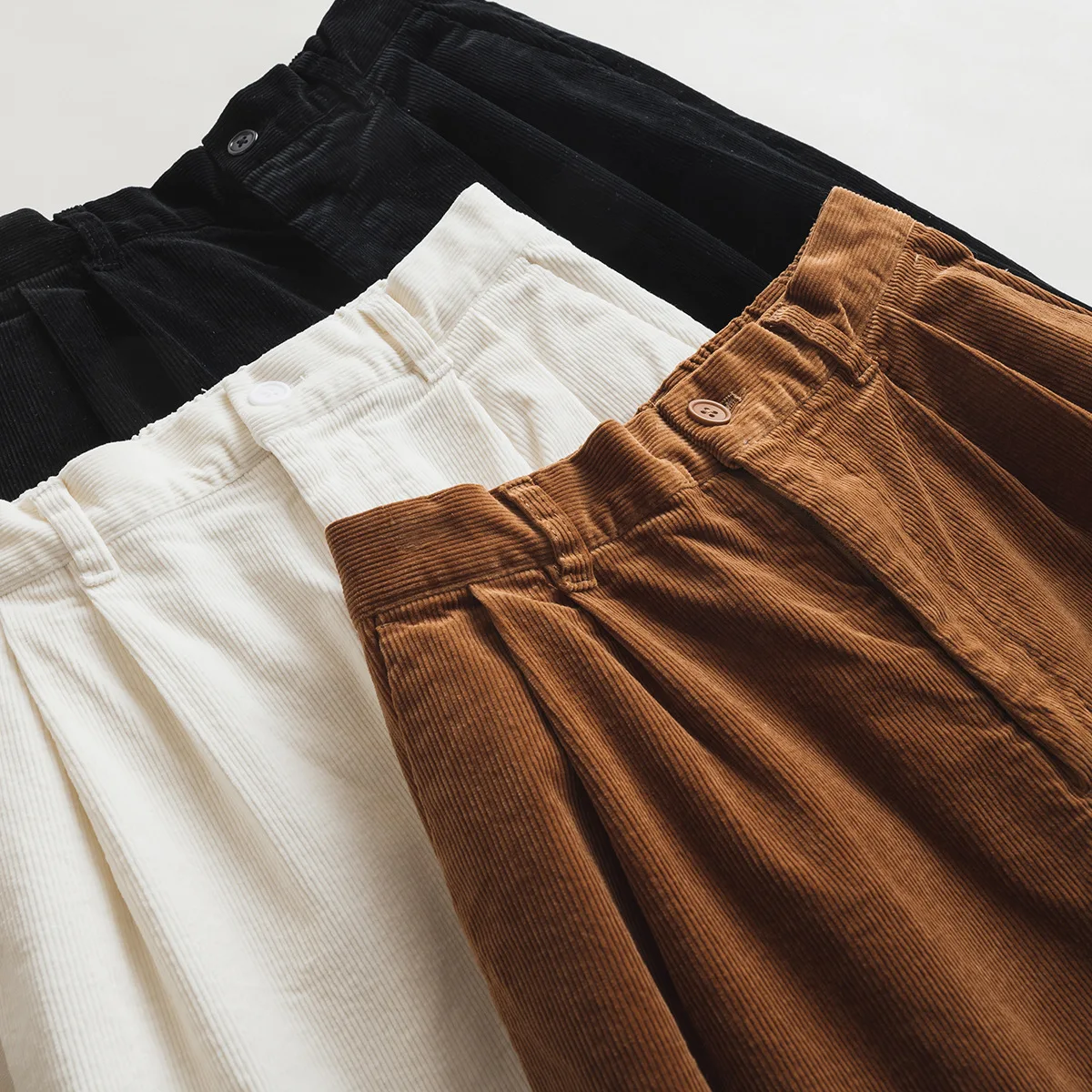 

Dave&di Nine Inch Cotton Mixed Corduroy Elastic Semi Elastic Waist Wide Casual Pants Woman Clothes Women's Pants And Trousers